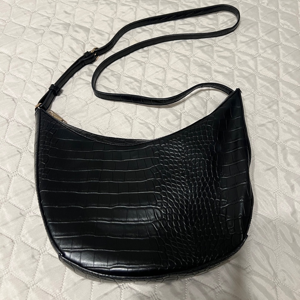 Black croc crossbody